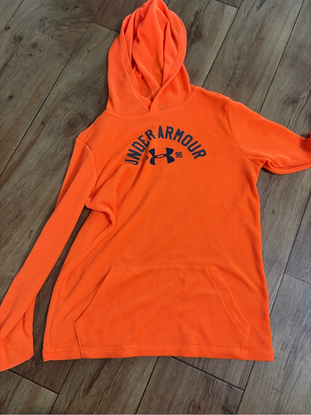 Under Armour Kids Bright Orange Hooded Long Sleeve Tee